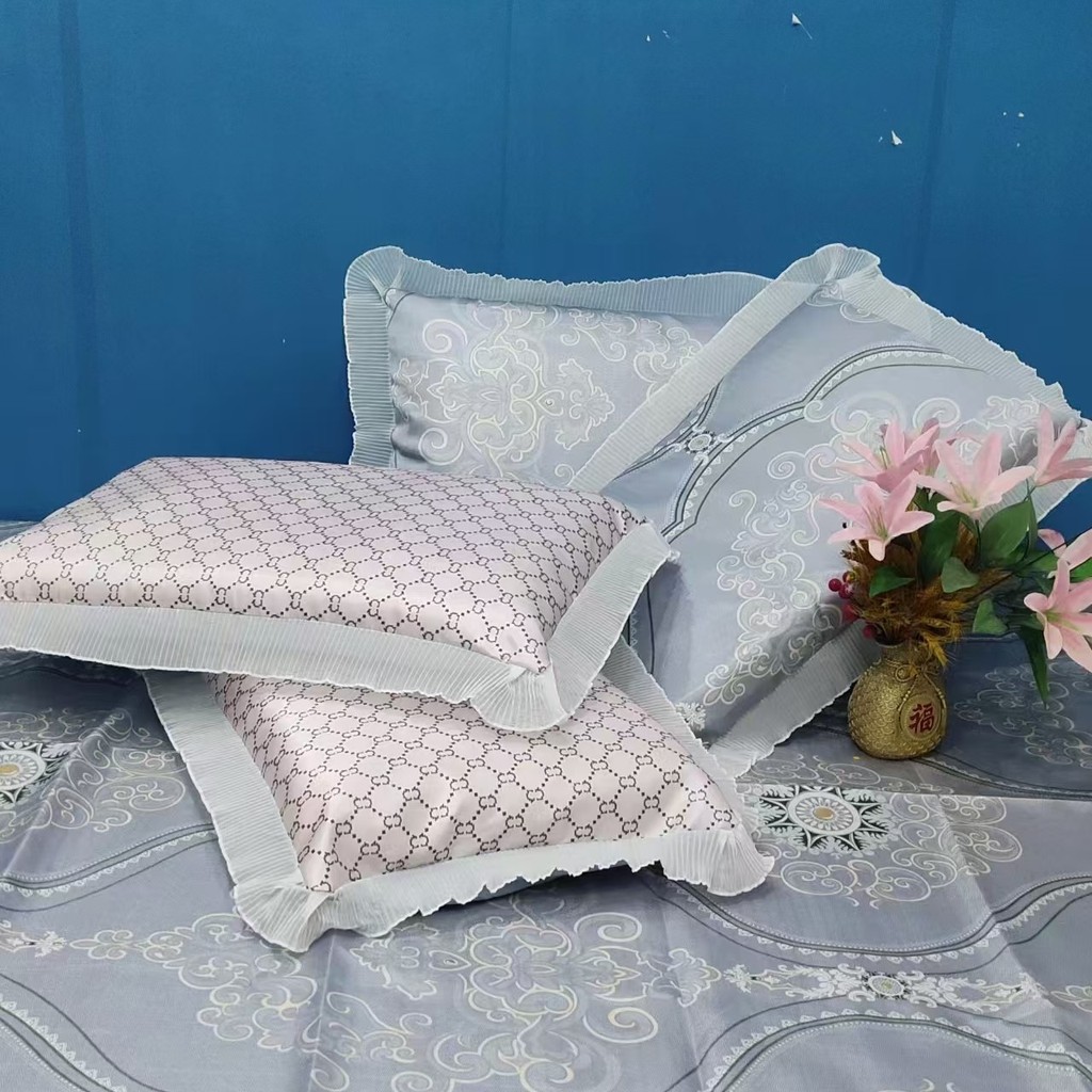 D0716 Mùa Hè Lá Sen Ren Gối Một Cặp Máy Có Thể Giặt Được Ice Silk Pillowcase 48 * 74 Vỏ Gối Lót Vỏ G
