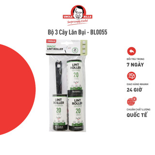 Bộ 3 cây lăn bụi quần áo bỏ túi uncle bilss bl0055 nhỏ gọn - tiện dụng - thích hợp mang đi mọi nơi