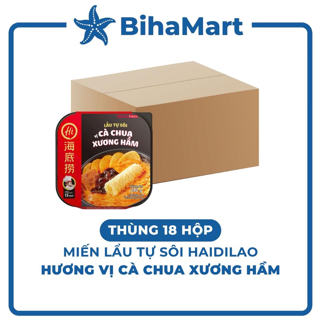 [THÙNG 18 HỘP] - YIHAI - Lẩu tự sôi Haidilao hương vị Cà chua xương hầm, Lẩu tự sôi Hadilao cà chua 