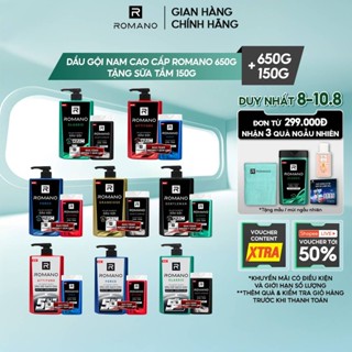 [TẶNG sữa tắm nam 150G] Dầu gội nam hương nước hoa Romano 650g (Tặng mùi ngẫu nhiên)