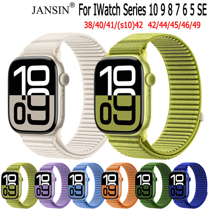 Dây đeo vòng Nylon cho IWatch Series 10 9 8 7 6 SE 46mm Ultra2 Vòng tay cho iwatch 44mm 45mm 38mm