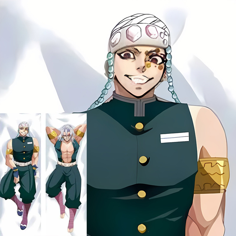 Anime Uzui Tengen Dakimakura Vỏ Gối Nam Otaku Hai Mặt In Hing Gối Bao Quà Tặng