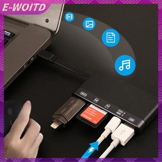  Bộ chuyển đổi đầu đọc thẻ 6 trong 1 E-WOITD al USB3.0 Tốc độ đọc   ghi 5Gbps cho điện thoại máy tính xách tay IPhone Huawei XiaoMi ﻿ Hnvn 