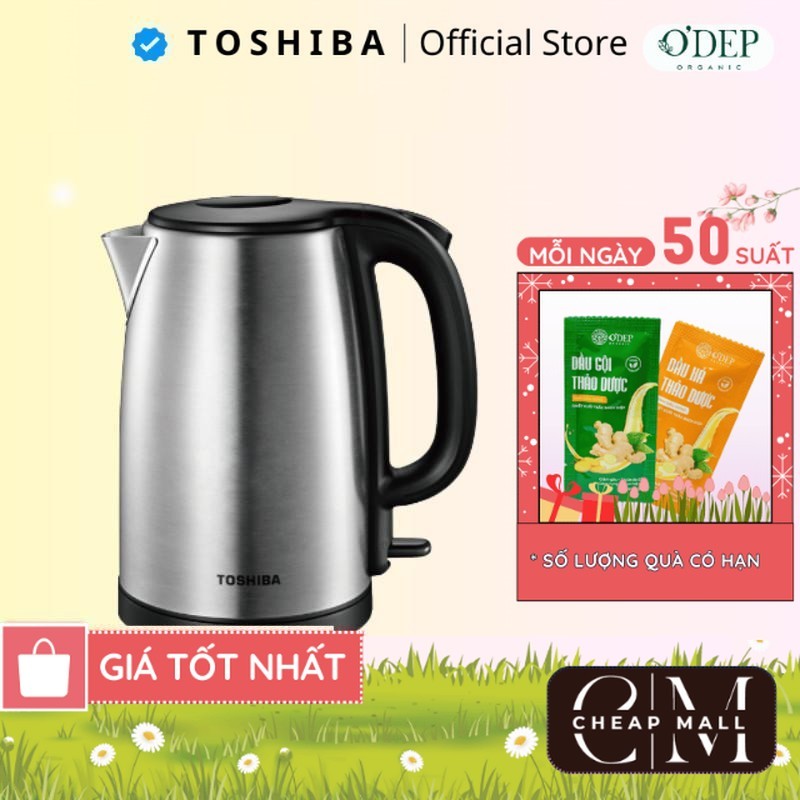 Ấm đun siêu tốc Toshiba KT-17SH2NV 1.7L, 2200W Chính hãng