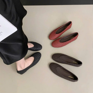 (HÀNG SẴN) Giày búp bê mũi tròn chất liệu da Đan bst thu đông 2025 mã 868-77