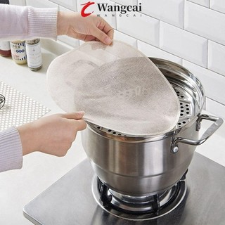 Wangcai Vải Cotton Lót Nồi Hấp Bánh Bao Hình Tròn Chống Dính Tiện Dụng