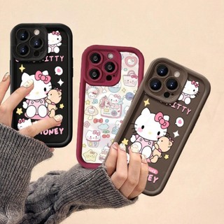 Ốp Mắt Thiên Thần Cho OPPO A60 A57 A96 A76 A5 A9 2020 A55 A56 A53S Reno 5 Vỏ Mềm hello kitty Màu Hồng Dễ Thương
