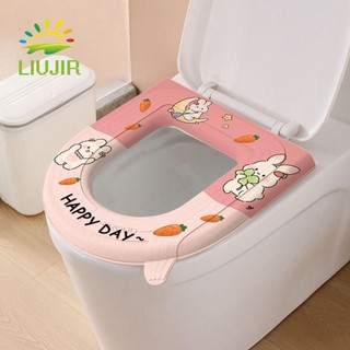Đệm ngồi vệ sinh LIUJIR, có tay cầm Vỏ bọc bồn cầu EVA hoạt hình, Thảm Closestool dày hơn chống thấm nước đa năng Phòng tắm