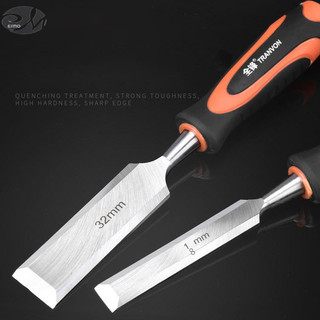 Ermo Đục chế biến gỗ thép đặc biệt, đục gỗ đầu phẳng, dụng cụ chế biến gỗ cầm tay, bộ dao đục đa năng