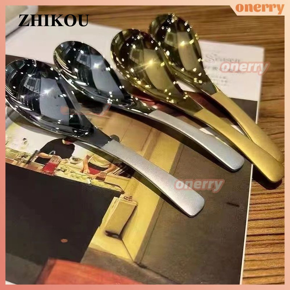 Thìa Inox Có Giá Trị Cao Ins Lưới Dày Thìa Đỏ Người Lớn Ăn Uống Canh Muỗng Gia Đình Tay Cầm Dài Muỗng Tròn onerryvn