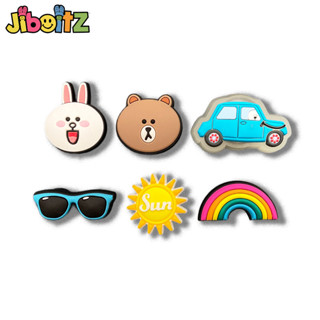 Charm crocs jibbitz phụ kiện giày LED nhấp nháy Xe Connie Thỏ hoạt hình dễ thương sticker dép crocs