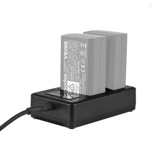 Bộ sạc pin 2 khe di động cho godox v1 / v860iii series flash speedlite pin vb26a / vb26b / vb30