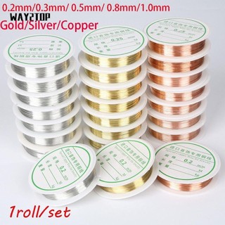 WAY2TOP 15g/Cuộn Cườm Dùng Làm Trang Sức Thủ Công Tiện Dụng|Dây Đồng Mạ