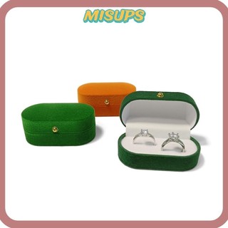 Hộp đựng nhẫn cặp đôi nhung MISUPS, Hộp đựng nhẫn hai khe cắm di động phong cách cổ điển, Hộp đựng đồ trang sức thời trang, Hộp đựng bông tai Mini màu trơn