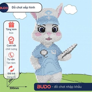 Đồ chơi lắp ráp mô hình thỏ y tá 60cm, thỏ bác sĩ, nanoblock