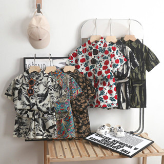 Bộ đồ đi biển cho trẻ em, Bộ du lịch họa tiết hoa thoáng khí, thích hợp cho bé trai cao 80-160cm