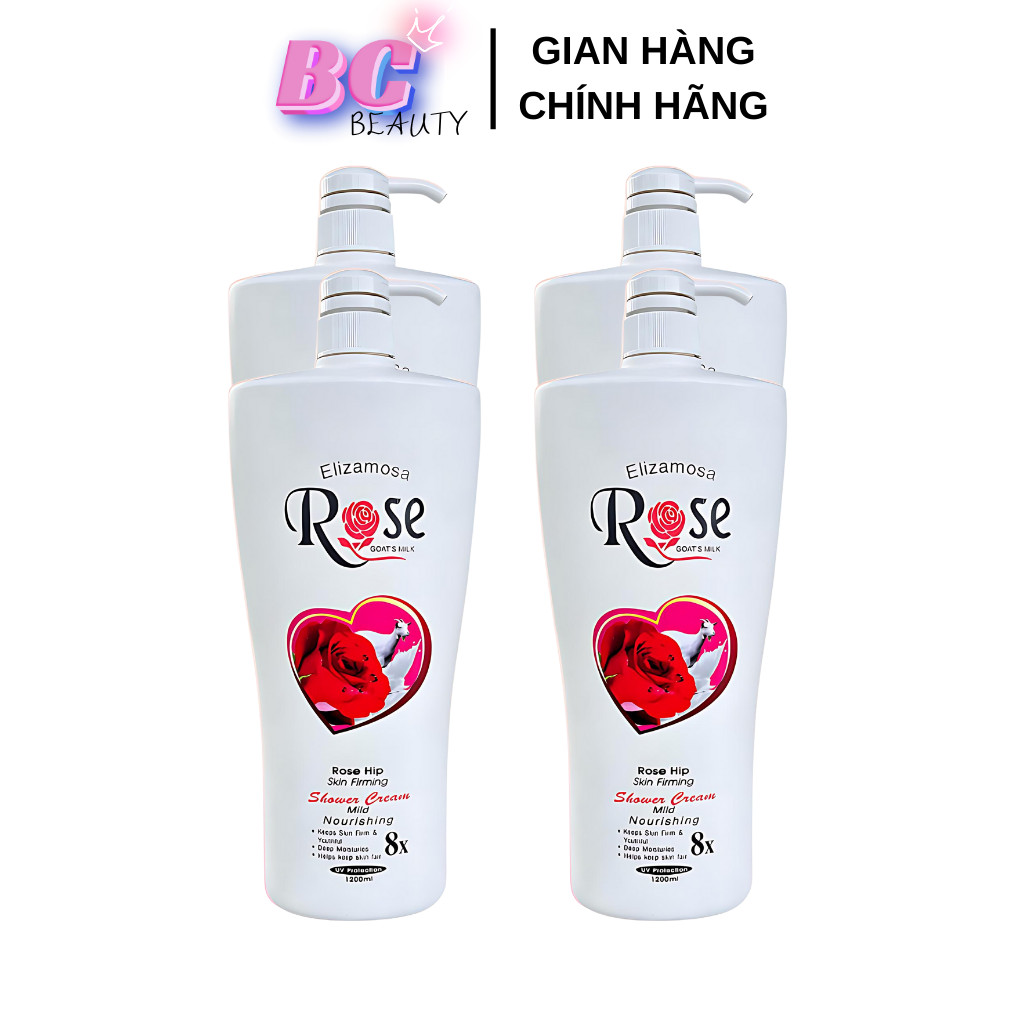 Sữa tắm dê ROSE hương hoa hồng 1200ml / sữa tắm con dê