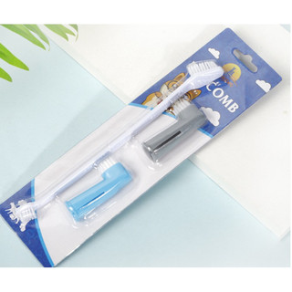Bộ Bàn Chải Đánh Răng Cho Chó Mèo - Dụng Cụ Vệ Sinh Răng Cho Chó Mèo - KPETMART