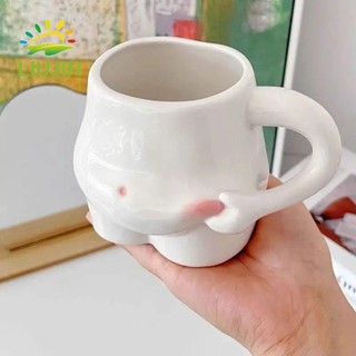 Cốc Cà Phê, Cốc Bụng Pinch Dễ Thương Bền Đẹp, Sáng Tạo Màu Trắng Nhỏ Thiết Kế Cảm Giác Cốc Nước Cô Gái