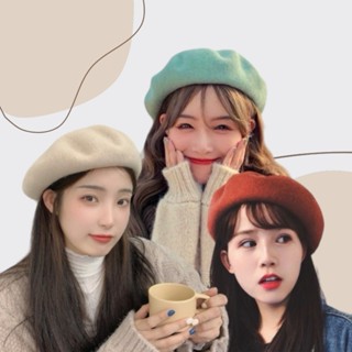 Mũ nón len beret nồi bánh tiêu nữ phong cách họa sĩ Hàn Quốc AAA iLita ulzzang đẹp mùa đông thời trang màu nâu, be, đen