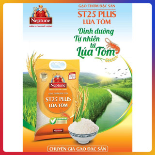 Gạo Neptune ST25 Plus Lúa Tôm Túi 5Kg dẻo mềm