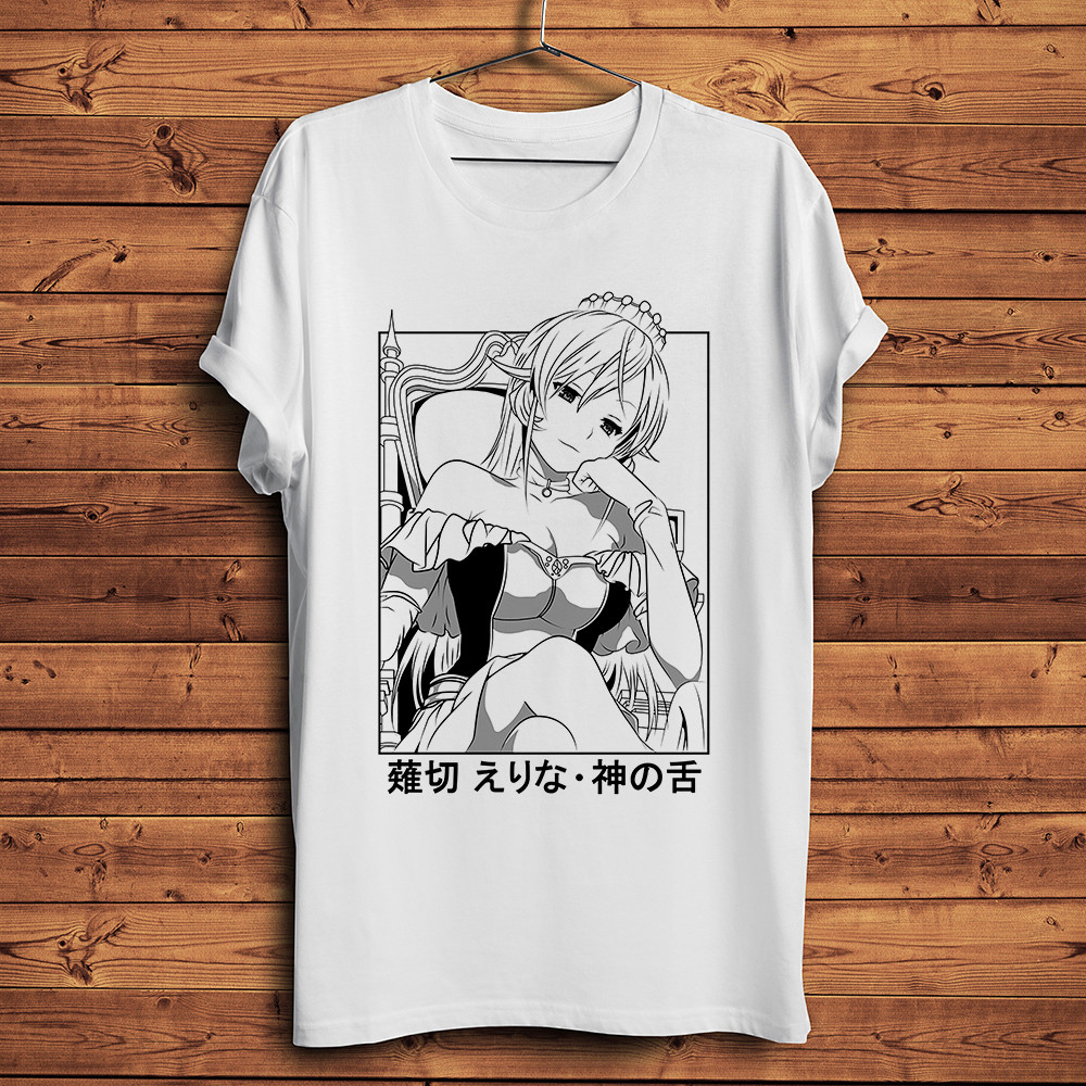 Nakiri erina Ngộ nghĩnh Anime Áo Nam Homme Mới Trắng Ngắn Áo Thun Unisex Thực Phẩm Chiến Tranh Shoku