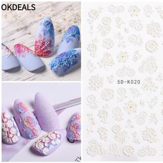 OKDEALS mới về] Hình dán móng dập nổi 5D chuyển nước dạng trượt trang trí nghệ thuật tự làm thời trang cho nữ