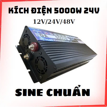 Chuyển đổi nguôn điện inverter sine chuẩn 24V-5000w LCD 12v/24v/48v -220v . Điện áp  24v-5000w.