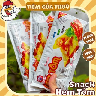 5 Gói Snack Nem Tôm Ba Anh Em Food, Snack Que Cay cổng trường, đồ ăn vặt tuổi thơ