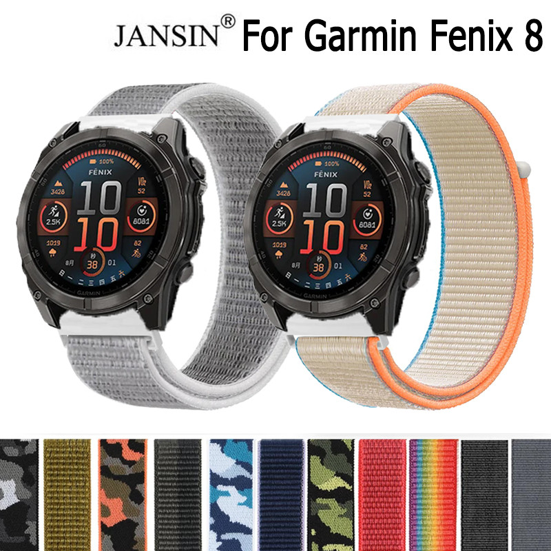 Dây Nylon garmin Fenix 8 7X 6X 5X Fenix 5 5S 6S 7S Fenix8 Dây đeo đồng hồ 26mm 22mm Dây đeo cổ tay g