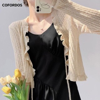 COFORDOS Áo len dệt kim thời trang mỏng cho nữ