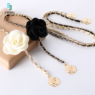   Shngki  Dây đeo thắt lưng hoa trà kim loại thời trang dành cho nữ Quần mỏng trang trí thắt lưng cho bé gái Dây thắt lưng  MỚI  
