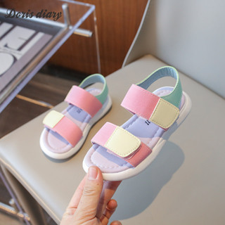  Dép bé gái Xuân hè mới Dép hở mũi thời trang Giày đi biển ngụy trang 