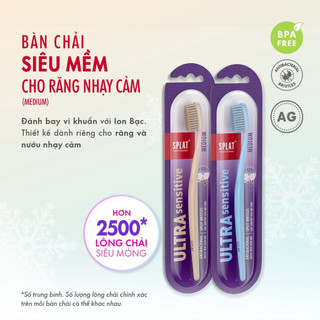  Bàn Chải Đánh Răng SPLAT Sensitive Tráng Ion Bạc Kháng Khuẩn - Màu Kem
