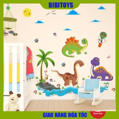 [RẺ VÔ ĐỊCH] Decal dán tường khu vườn khủng long