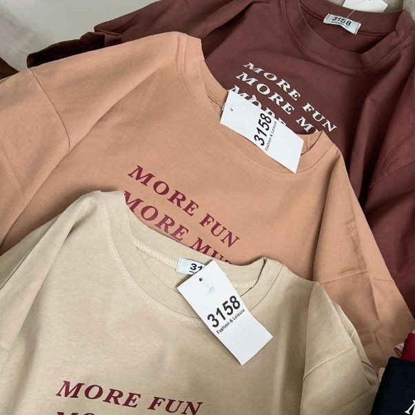 Áo thun 3158 form rộng mẫu MORE FUN Áo thun nam nữ, Áo thun 3158 cotton khô