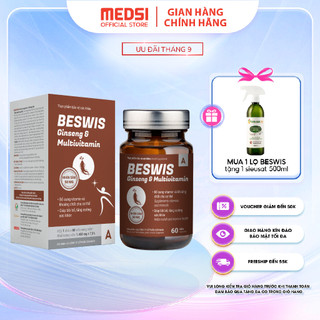 Viên uống bổ sung vitamin & khoáng chất BESWIS Ginseng & Multivitamin giúp bồi bổ, tăng cường sức khỏe hộp 60 viên