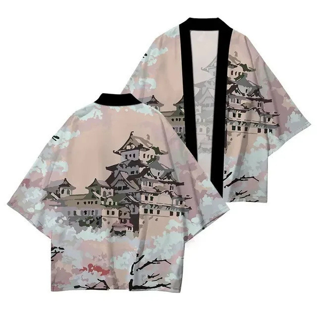 COD Kimono Nam Phong Cảnh Thời Trang In Hình Haori Street Retro Cardigan