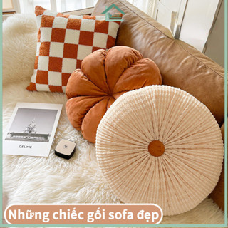 Đệm Tròn Hình Bánh Xe, Gối Lưng Phong Cách Ins, Tựa Đầu Ghế Sofa Cho Phòng Khách, Decor Phòng