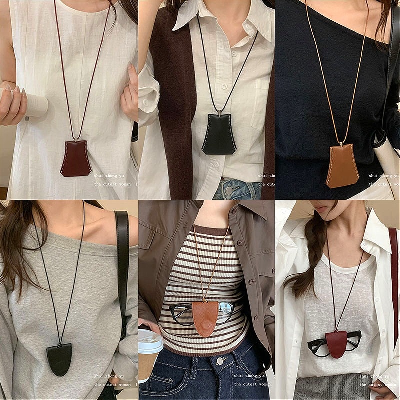 Vòng cổ da đa chức năng Kẹp kính râm Phụ kiện dây lưu trữ di động