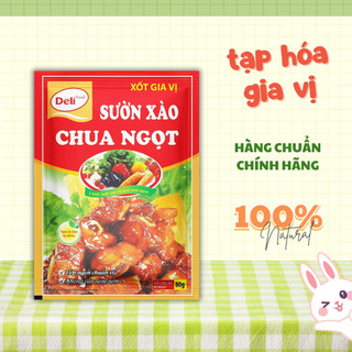  Sốt ướp Sườn xào chua ngọt Deli Foods 80g Gia vị nấu ăn nhà bếp Deli nêm sẵn chuẩn vị 