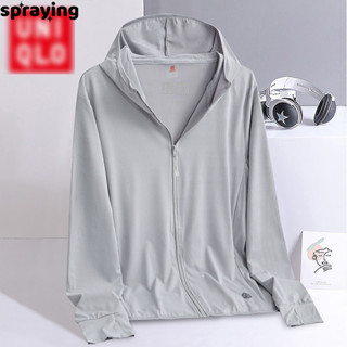 Uniqlo Nữ Chống Nắng Có Mũ Trùm Đầu Đi Biển Ngoài Trời Đi Bộ Đường Dài Áo Khoác Thoáng Khí Bảo Vệ Tia Uv Áo Khoác Mỏng