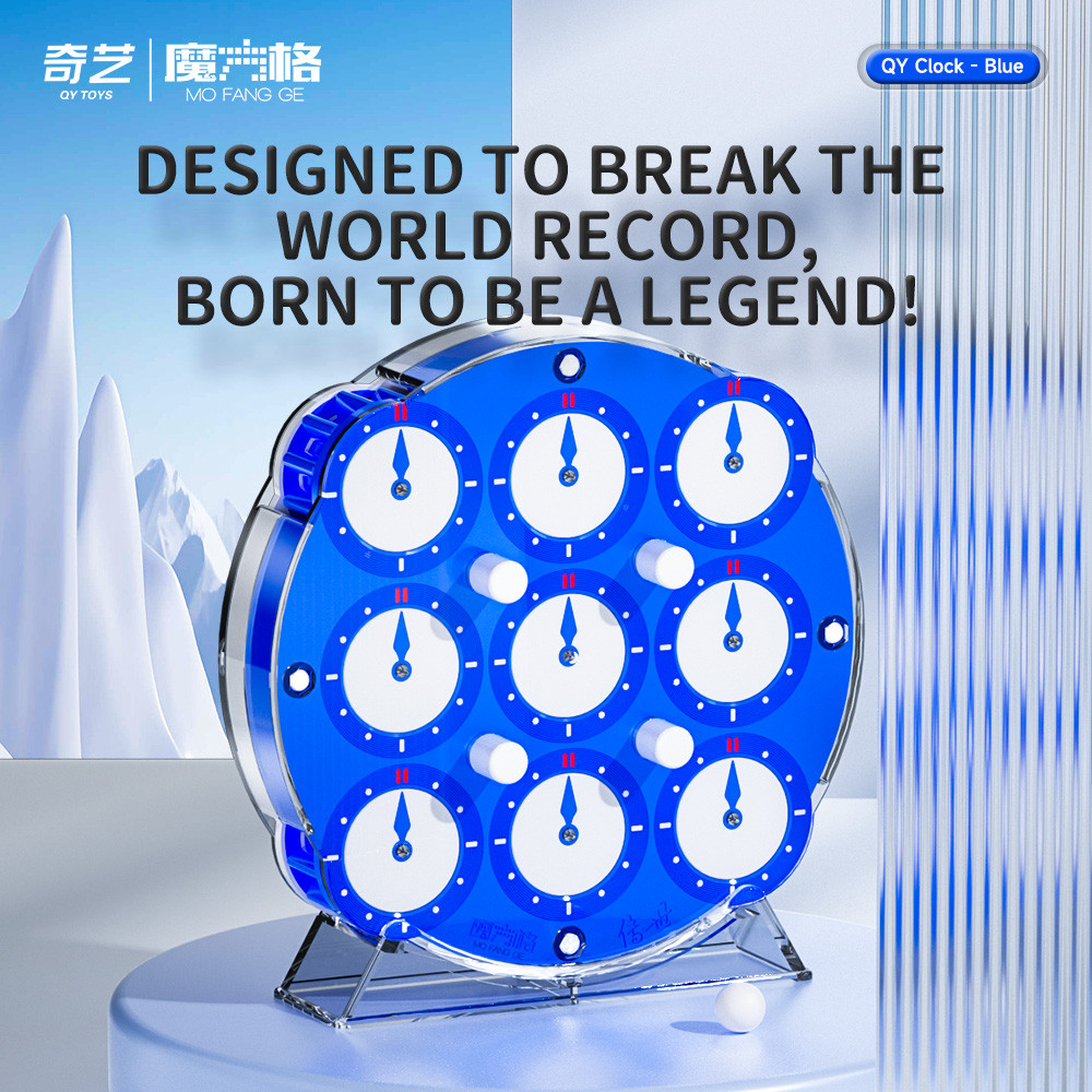 QiYi Clock Magnetic Speed Cube Blue/Black