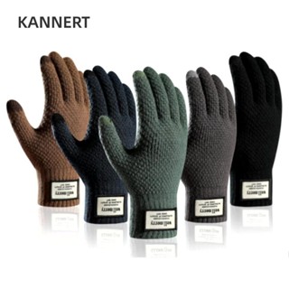 Găng Tay Nam KANNERT Màu Trơn Kinh Doanh Chất Lượng Cao Làm Dày Len Cashmere