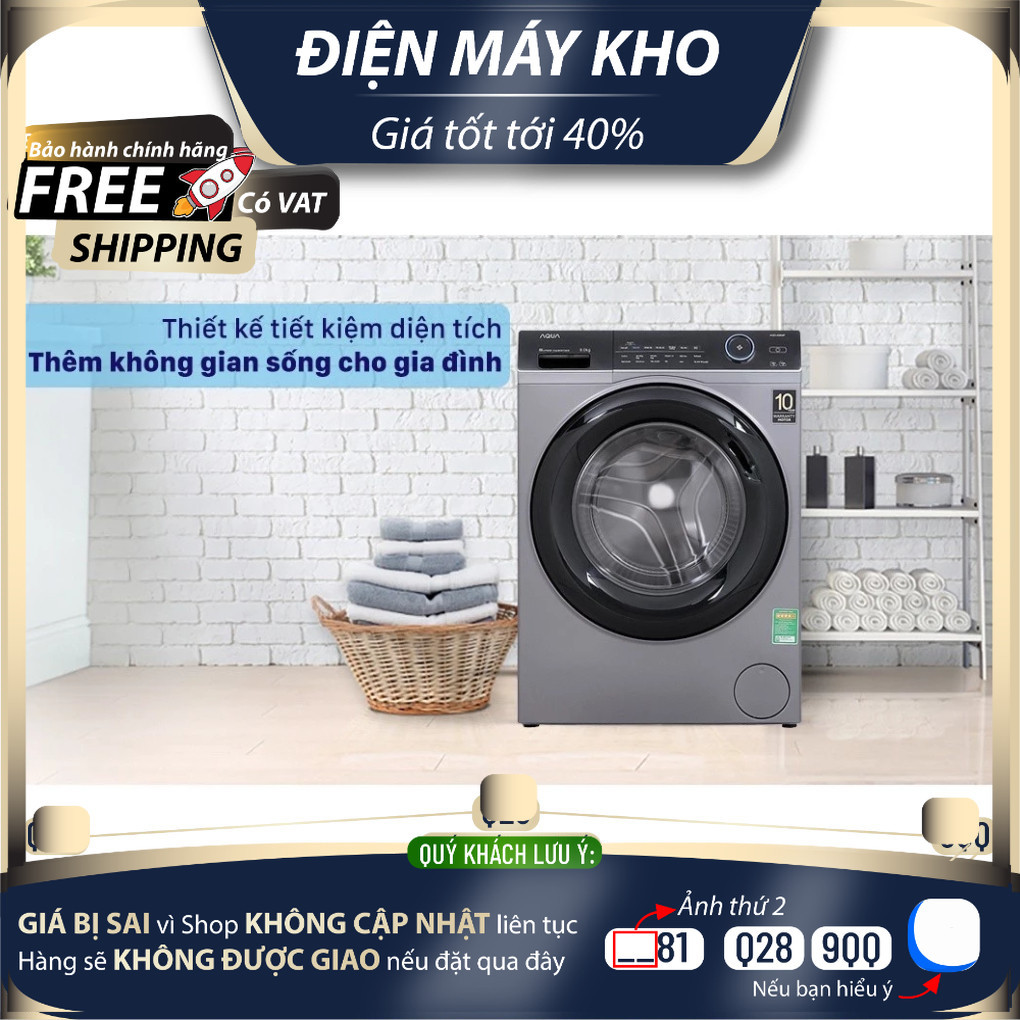 Máy giặt Aqua Inverter 9.0 KG AQD-A900F S Mới 100%