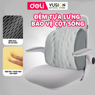  Đệm ngồi tựa lưng DELI - Gối lưng hỗ trợ tư thế văn phòng chống đau xương cụt giảm đau lưng 