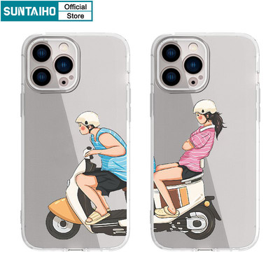 Ốp Điện Thoại Suntaiho Dễ Thương Ngộ nghĩnh Xe Tay Ga Họa Tiết Hoạt Hình TPU Trong Suốt Mềm Cao Cấp Vỏ Chống Sốc Cho iPhone 11 12 13 14 15 16 Pro Max IP 7 8 Plus Iphon X XS XR Xs max