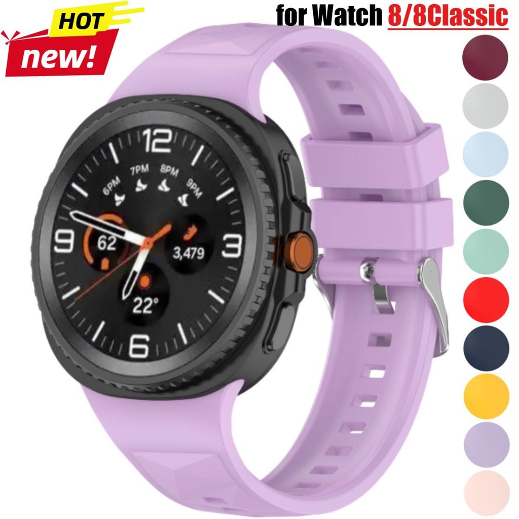 Dây đeo silicon họa tiết pha lê đá cho Samsung Galaxy Watch 8 40 / 44mm 8 Dây đeo đồng hồ mỏng 46mm 