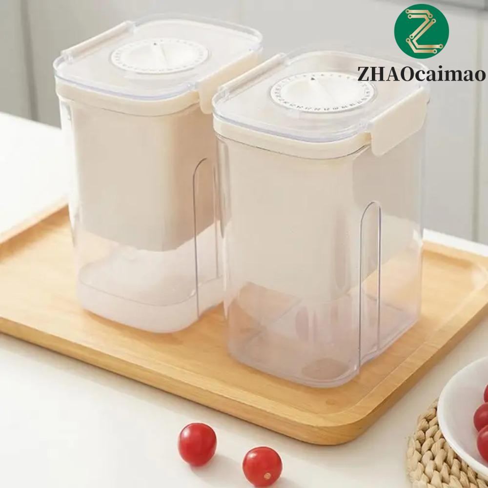 Máy làm sữa chua Hy Lạp ZHAOCAIMAO, Lưới mịn với bộ lọc sữa chua hẹn giờ, Hộp đựng sữa chua trong suốt Máy ép lò xo Whey Separator Cà phê