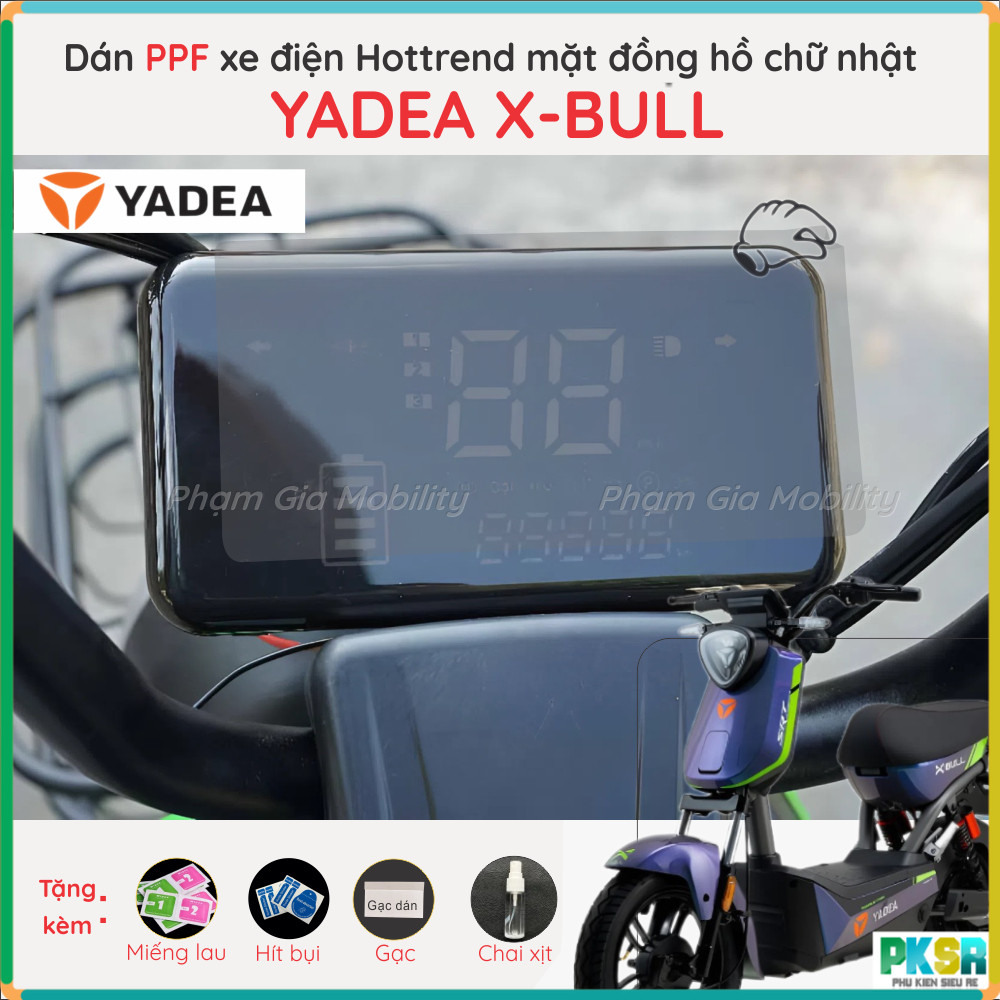 Dán màn hình đồng hồ hình chữ nhật xe điện Yadea X-Bull XBull X Bull M133, 133S PPF cao cấp tự phục 